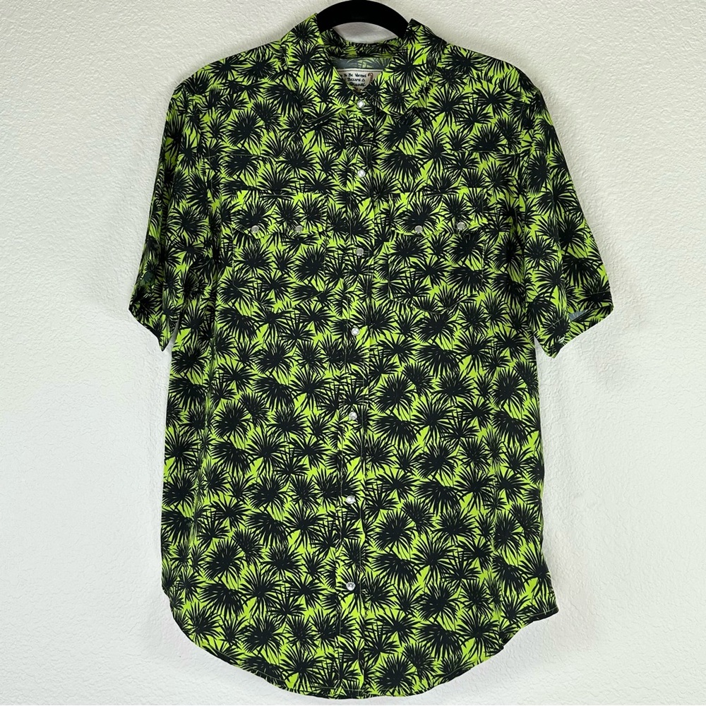 Free People x Sandrine Rose‎ NWT California Palm Print Pearl Snap Shirt XS